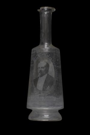 Anonymous Carafe with the portrait of Raymond Poincaré 1920s Transfer on glass