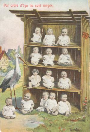 Anonyme Cartes postales fantaisie sur les bébés vers 19OO