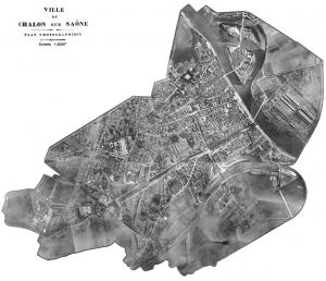 Ville de Chalon-sur-Saône - Plan photographique - Echelle 1 : 2000ème, Compagnie aérienne française, entre 1921 et 1926 © Musée Nicéphore Niépce 